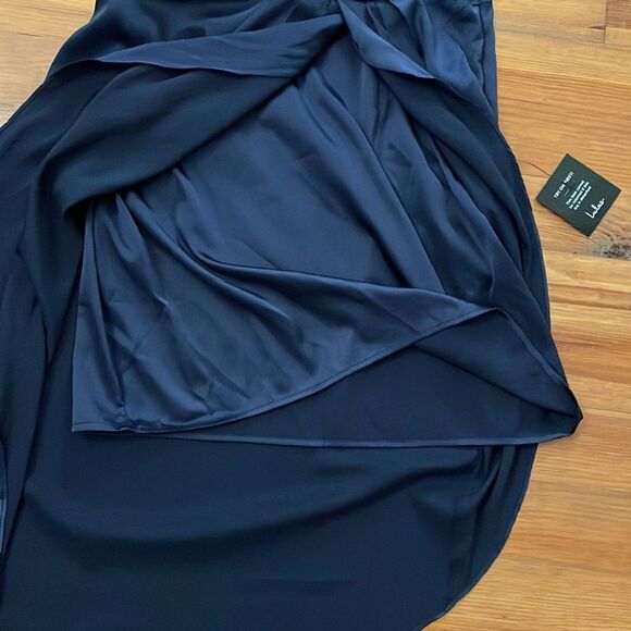 Lulu's Blue Cocktail Dress Womens Size XL Law of Attraction One-Shoulder NEW - Picture 10 of 14